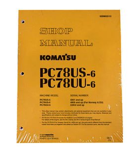 Komatsu Andorra  Service PC78US-6, PC78UU-6 Shop Repair Manual