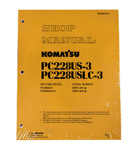 Komatsu Netheriands  PC228US-3, PC228USLC-3 Service Repair Printed Manual