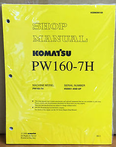 Komatsu Malta  Service PW160-7H Excavator Shop Manual NEW REPAIR