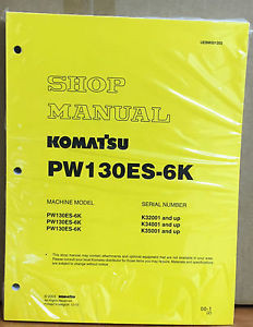 Komatsu Samoa Eastern  Service PW130ES-6K Excavator Shop Manual NEW REPAIR