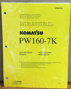 Komatsu Bahamas  Service PW160-7K Excavator Shop Manual NEW REPAIR