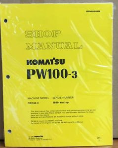 Komatsu Cuba  Service PW100-3 Excavator Shop Manual NEW REPAIR