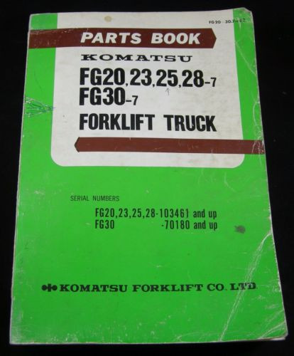 Komatsu Malta  Forklift FG20 FG23 FG25 FG28 FG30 Parts Manual Book Lift Truck