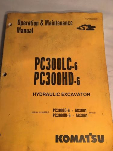 Komatsu Laos  PC300LC-6, PC300HD-6 HydraulicExcavator Operation & Maintenance Manual