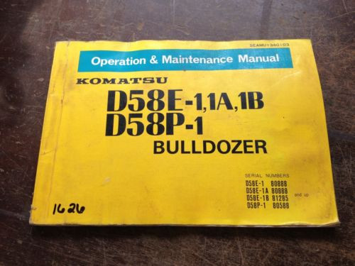 OEM Haiti  KOMATSU D58E-1, 1A, 1B D58P-1 Bulldozer Operation Maintenance Manual AUC