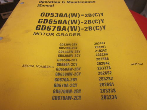 Komatsu Guyana  GD530A GD650A GD670A Graders Operation & Maintenance Manual