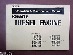 KOMATSU Niger  DIESEL ENGINE OPERATION & MAINTENANCE MANUAL OEM 76 pages 1993 printing
