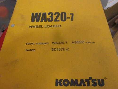 Komatsu Fiji  WA320-7 Wheel Loader Parts Book Manual s/n A36001 & Up