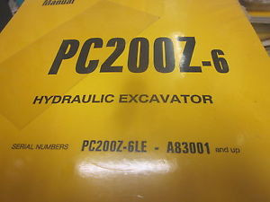 Komatsu Samoa Eastern  PC200Z-6 Hydraulic Excavator Repair Shop Manual S/N A83001-Up