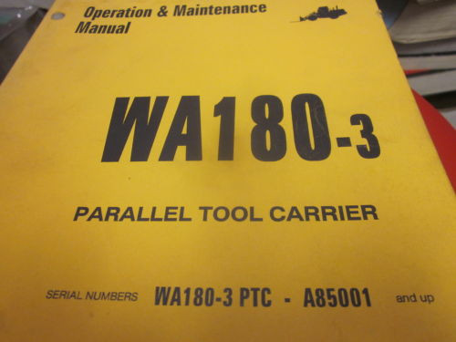 Komatsu United States of America  WA180-3 Tool Carrier Operation & Maintenance Manual S/N A85001
