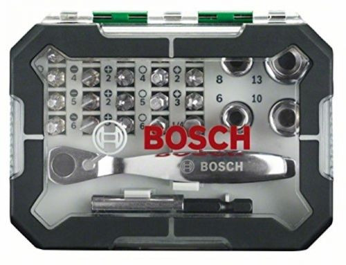Bosch Screwdriver Bit And Ratchet Set, 26 Pieces
