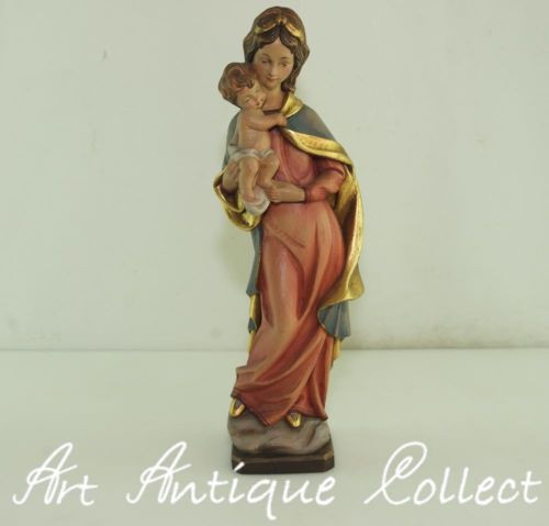 Sculpture Grenada  Wood Linde Mary Madonna Mother Of God Jesus Child Height:38cm