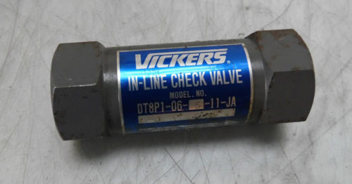 Vickers Honduras  In-Line Hydraulic Check Valve, DT8P1-06-5-11-JA, Used, WARRANTY