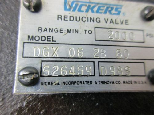 Vickers Barbados  HYDRAULIC Pressure Reducing Valve DGX-06-2B-60 DGX062B60 626456 2000PSI