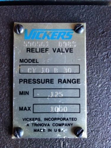 Vickers Cuinea  Hydraulic Relief Valve CT 10 B 30