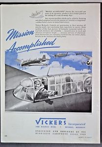 1943 Belarus  WW2 WWII Vickers Hydraulic Control Aircraft Industry Parts Vintage Print Ad