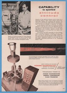 1961 Honduras  Vickers Aero Hydraulics Detroit MI Torrance CA Space Vehicle Simulator Ad