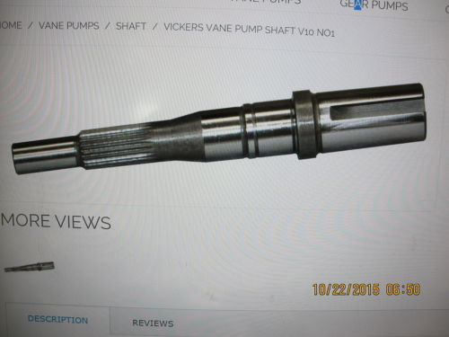 Vickers Samoa Eastern  328096 Pump Shaft, For Use With V10 Single Vane
