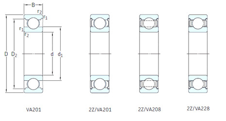 Ball Bearings 6316-2Z/VA208 SKF