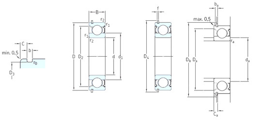 Ball Bearings 6311-ZNR SKF