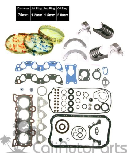 88-91   Honda Civic Si EX CRX Si 1.6L D16A6 Gaskets & Engine Bearings *RE-RING Kit Original import