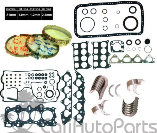 90-01   Acura Integra 1.8L B18A1 B18B1 Full Set + Rings + Main Rod Engine Bearings Original import