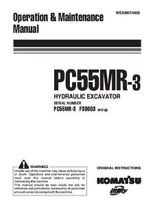 KOMATSU United States of America  PC55MR-3 OPERATORS MANUAL ON CD *FREE POSTAGE*