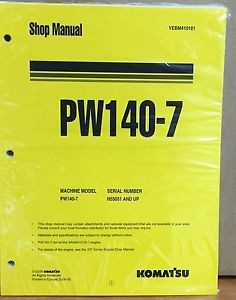 Komatsu Brazil  Service PW140-7 Excavator Shop Manual NEW REPAIR