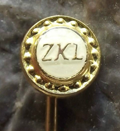 ZKL Ball Bearing Company of Czechoslovakia Race & Cage Advertising Pin Badge Original import