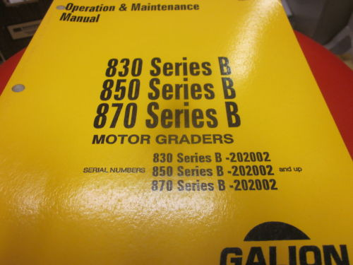 Komatsu Costa Rica  Galion 830B 850B 870B Motor Graders Operation & Maintenance Manual
