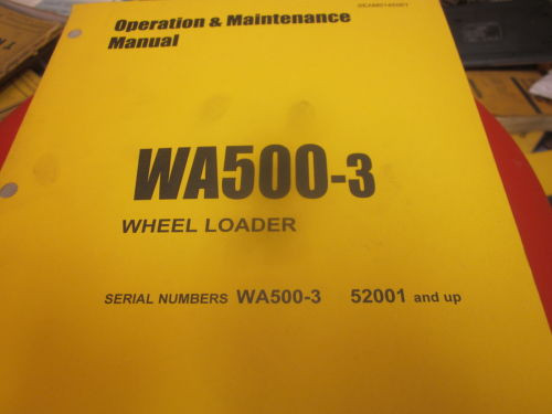 Komatsu Uruguay  WA500-3 Wheel Loader Operation & Maintenance Manual s/n 52001 & Up