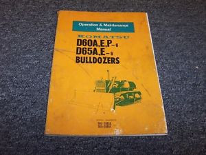 Komatsu United States of America  D60A-6 D60E-6 D60P-6 Bulldozer Dozer Owner Operator Maintenance Manual