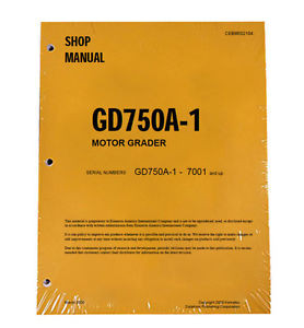 Komatsu Barbuda  Service GD750A-1 Series Mobile Grader Printed Manual