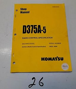 Komatsu Netheriands  D375A-5 Radio-Control Specification Service Printed Manual