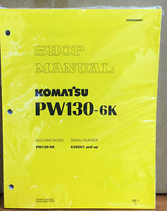Komatsu Rep.  Service PW130-6K Excavator Shop Manual NEW REPAIR