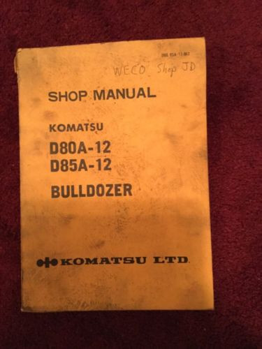 Shop Cuinea  Manual Komatsu D80A -12 D85A-12 Bulldozer