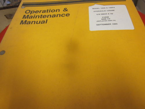 Komatsu Liberia  Dresser 150A 150FA Hydraulic Crane Operation & Maintenance Manual