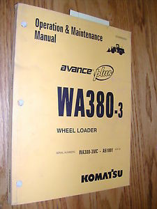 Komatsu Liberia  WA380-3 OPERATION MAINTENANCE MANUAL WHEEL LOADER OPERATOR GUIDE BOOK