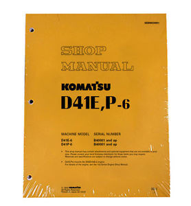 Komatsu Moldova, Republic of  D41E-6, D41P-6 w/ 6D102E-2 Engine Service Printed Manual