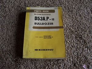 Komatsu Luxembourg  D53A P-16 Bulldozer D53A-65001- D53P-6580- Factory Parts Catalog Manual