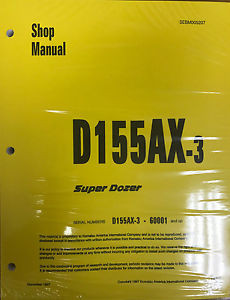 Komatsu Oman  D155AX-3 Series Dozer Service Shop Repair Printed Manual