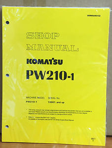 Komatsu Gambia  Service PW210-1 Excavator Shop Manual NEW REPAIR BOOK