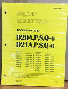 Komatsu Costa Rica  D20A-6. D20P-6. D20S-6, D21A-6. D21P-6,  Bulldozer Shop Service Manual