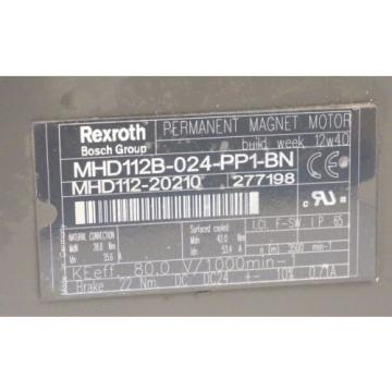 BOSCH REXROTH MHD112B-024-PP1-BN SERVO MOTOR 277198, MHD112-20210 REPAIRED