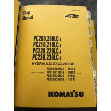 Komatsu Vietnam  Shop Manual Hydraulic Excavator PC-200, 210, 220, 230 w/102 Engine