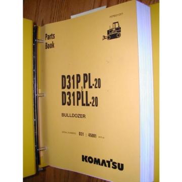 Komatsu Samoa Eastern  D31P/PL/PLL-20 PARTS MANUAL BOOK CATALOG BULLDOZER TRACTOR GUIDE LIST