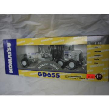 Komatsu Denmark  GD 655 motor Grader, 1:50 scale by First Gear &#034;white&#034;
