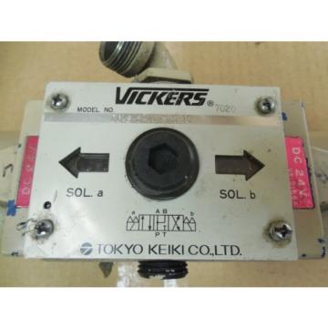Vickers Guinea  Hydraulic Solenoid Valve DG4S-5-7C-W-H-10 DG4S57CWH10 24 VDC Used