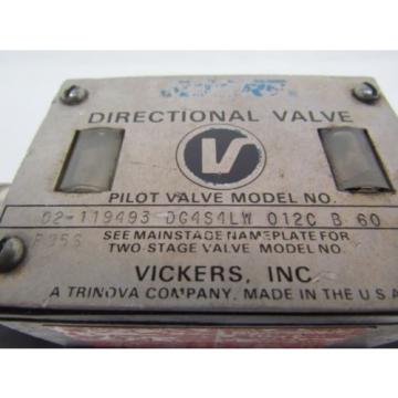 Vickers Netheriands  02-119493 DG454LW 012 C B 60 Hydraulic Directional Control Valve