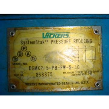 Origin Suriname  VICKERS SYSTEM STAK PRESSUE REDUCING HYDRAULIC VALVE DGMX2-5-PB-FW-S-30, NIB